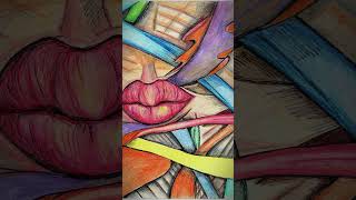 Dibujo a Mano Arte Moderno  Carnival Lips arte modernart art shorts [upl. by Millhon]