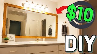 How to Frame a Bathroom Mirror for Just 10 [upl. by Euqinmod]