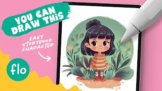 You Can Draw This Storybook Style Character in PROCREATE  Step by Step Procreate Tutorial [upl. by Yves]