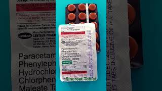 Sinarest Tablet  Paracetamol Phenylephrine hydrochloride Chlorpheniramine maleate Tablet Uses [upl. by Jabon]