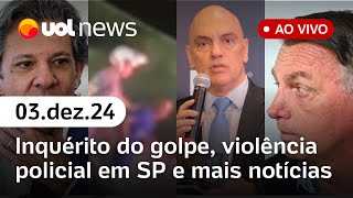 Defesa de Bolsonaro e inquérito do golpe policial joga homem de ponte PEC das Praias e  UOL News [upl. by Lynus]