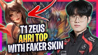 ZEUS CRAZY NEW META AHRI TOP FAKER AHRI SKIN  T1 Zeus Plays Ahri TOP vs Riven  Season 2024 [upl. by Scott798]