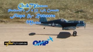 Parkzones F4U 1A Corsair Retracts amp Flaps Maiden [upl. by Vallonia]