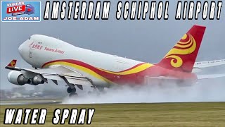 LIVE Crosswindy Arrivals then Departures at Amsterdam Schiphol Airport [upl. by Jarred]