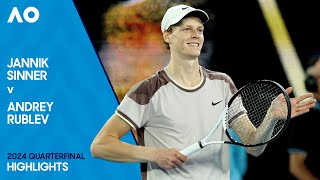 Jannik Sinner v Andrey Rublev Highlights  Australian Open 2024 Quarterfinal [upl. by Amarette251]