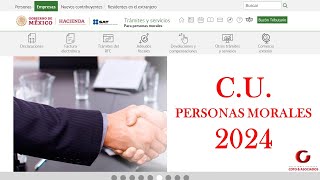 Declaración Mensual PERSONAS MORALES por CU Coeficiente de Utilidad  SAT 2024 [upl. by Pamelina386]