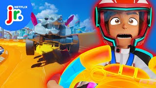 Cheese Spray on the Tracks 🧀🏎️💨 Hot Wheels Lets Race  Netflix Jr [upl. by Tadeas]