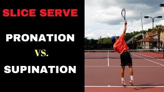 Should you PRONATE or SUPINATE on your slice serve  Tennis Lesson [upl. by Furiya]