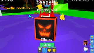 Pumpkin God Ethereal hat  Unboxing Simulator Halloween event  Roblox [upl. by Myke779]