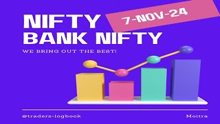 quotThursday 7th Nov 2024 Market Analysis Nifty amp Bank Nifty Trading planquot [upl. by Urbannai813]