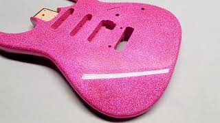 Cosmic Bubble Gum Metal Flake Guitar Body Finish  GuitarPaintGuys [upl. by Drehcir]