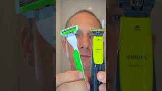 Razor Blades VS OneBlade Electric Shaver Shaving Comparison [upl. by Yeldnarb]