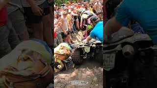 Spectator jumps on racers atv  FULL VIDEO Snowshoe GNCCb [upl. by Irual633]