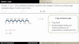 zadanie 5  matura z matematyki ciąg arytmetyczny zestaw 1 [upl. by Dhiren]