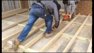 Decking Sub Floor Over Concrete amp Paving [upl. by Monjan628]