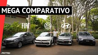 Citroën C3 Hyundai HB20 Volkswagen Polo ou Fiat Argo qual é o melhor hatch 10 [upl. by Hallett]