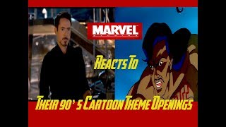 Marvel Heroes react to 90s Cartoon Theme Openings [upl. by Ynamrej]