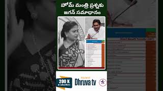 హోమ్ మంత్రి ప్రశ్నకు జగన్ సమాధానం Dhruva tv [upl. by Gerlac]