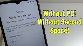 Xiaomi Redmi 9A M2006C3LG Remove Google Account FRP Bypass Without PC No Second Space [upl. by Arliene142]