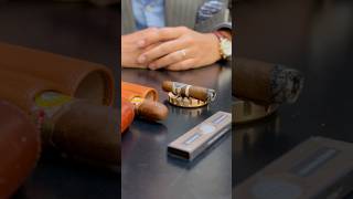 How to cut and light an EGM Media Corona with a set of matches 😍 asmr [upl. by Aeht140]