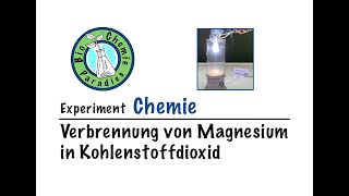 Experiment Chemie – Verbrennung von Magnesium in Kohlenstoffdioxid [upl. by Knick]