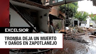 Fuerte tormenta en Zapotlanejo Jalisco deja un muerto y daños en más de 100 viviendas [upl. by Ortiz]