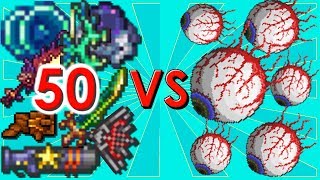 Terraria  50 Strong Weapons vs Eye of Cthulhu  Biron [upl. by Attener]