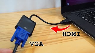 HDMI to VGA adapter • Setup with laptop and old VGA monitor [upl. by Gio502]