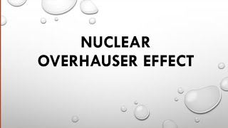 Nuclear Overhauser Effect NOE  Organic Spectroscopy [upl. by Dippold392]