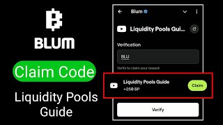 Liquidity Pools Guide  Liquidity Guide Youtube Video Keyword  Blum  Liquidity Pools Guide Code [upl. by Yhtrod]