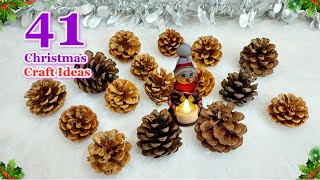 41 Economical Christmas craft idea made with Pine Cone DIY Affordable Christmas craft idea🎄254 [upl. by Mure990]