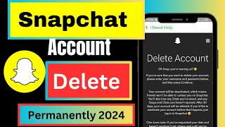 How to Delete Snapchat Account  Snapchat Account Delete kaise kare Permanently 2024 [upl. by Renate]