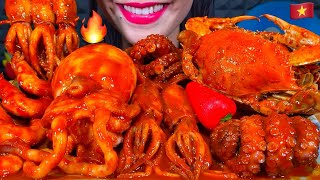 ASMR SPICY SEAFOOD BOIL makanan laut pedas 먹방 MUKBANG MASSIVE Eating Sounds [upl. by Anahtor]