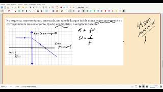 No esquema representamos em escala um raio de luz que incide numa lente convergente e o [upl. by Naira]