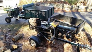 Four way wedge for log splitter with home made side table Tractor mods [upl. by Madid]