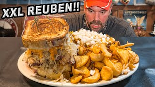 Bildas Massive Corned Beef Reuben Sandwich Challenge w Loaded Chili Cheese Fries [upl. by Sivrup887]