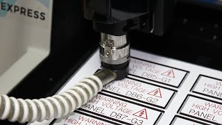 Express Engraver Making Electrical Tags with 3 Ply Engravers Plastic [upl. by Denoting]