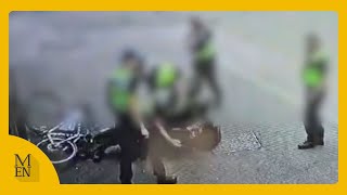 CCTV shows teenage boy being kicked and punched during arrest [upl. by Rutger420]