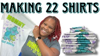 MAKING 22 SHIRTS USING PRINTABLE HEAT TRANSFER VINYL  TG KUSTOMS [upl. by Ewer]