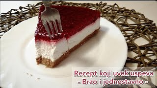 Cheesecake Čizkejk  Recept  detaljnoo za pocetnike  Vocni kolac sa sirom [upl. by Nema]