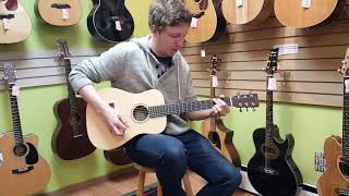 Sigma Travel size AcousticElectric Guitar demo at Basone Guitar Shop in Vancouver [upl. by Gleeson35]