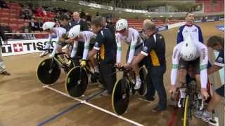 Mens Team Pursuit Gold Final  Great Britain v Australia  2013 UCI World Track Championships [upl. by Earlie]