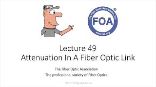 Lecture 49 Attenuation In A Fiber Optic Link [upl. by Tollmann]