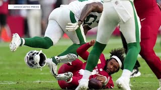 Kyler Murray says hes glad he took a vicious sack in win over Jets [upl. by Ayikur]