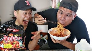 CRAZY FIRE NOODLE CHALLENGE WORLDS HOTTEST NOODLES [upl. by Ailati]