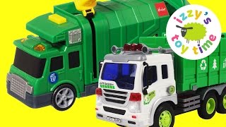 Cars  Garbage Truck Toys Play Time Family toy fun from Izzys Toy Time [upl. by Odareg201]