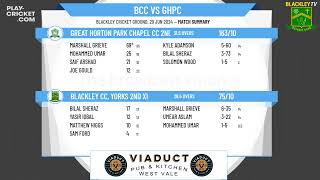 Blackley CC Yorks 2nd XI v Great Horton Park Chapel CC 2nd XI [upl. by Eldred]