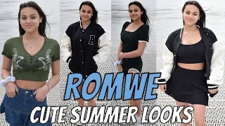 ROMWE TRY ON  AFFORDABLE FASHION FINDS  CUTE SUMMER FASHION [upl. by Kerns]