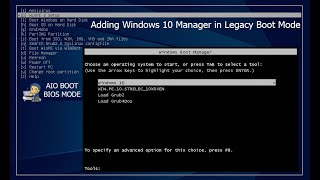 Adding Windows 10 Manager in Legacy Boot Mode [upl. by Olnay]