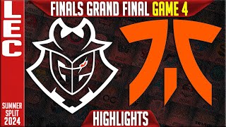 G2 vs FNC Highlights Game 4  LEC Season Finals GRAND FINAL  G2 Esports vs Fnatic G4 [upl. by Sinylg]